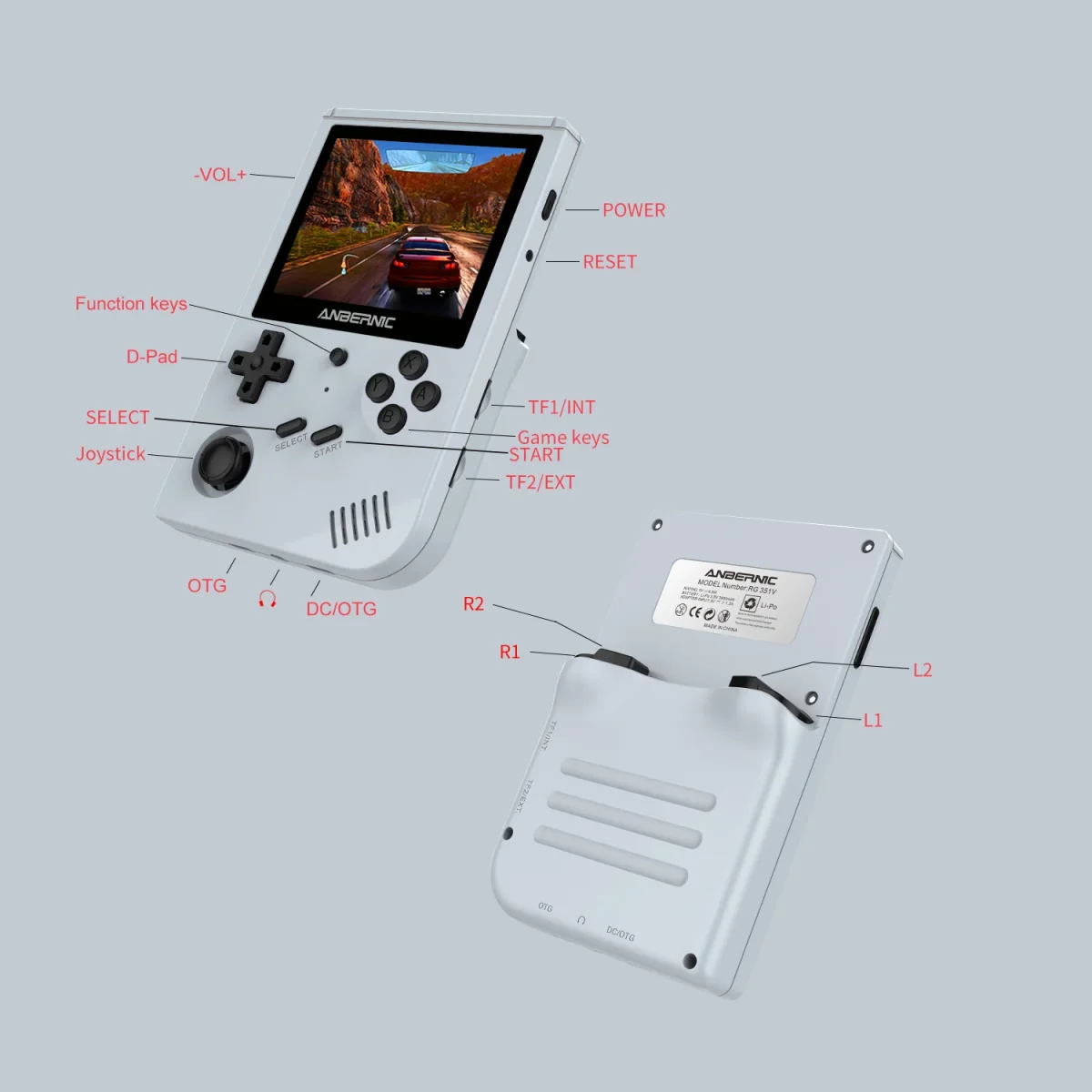 Console de jeux vidéo rétro portable RG351P, système Open Source